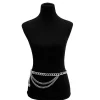 gland or chaîne ceinture pour femmes robes marque de créateur de luxe punk frange argent taille ceintures femme métal doré robe ceinture