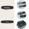 ceinture tête de mort punk en cuir unisexe, harajuku, gothique, y2k, rivet, modules environnementaux, main réglable, décoration, hommes, filles
