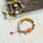 Colorful Simple Ceramic Beaded Bracelet Bohemian Elastic Bracelet For Women Girls Versatile Hand Rope Jewelry Accessories Gifts