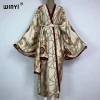 KUWAIT WINYI-Manteau musulman imprimé Boho pour femme, kimono long ouvert devant, kaftan, tunique de plage, robes rondes, 2023