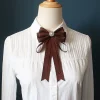 nœud papillon de couleur unie pour femmes, simple, à la mode, style collège frais, broche à fleurs, accessoires de costume de chemise haut de gamme