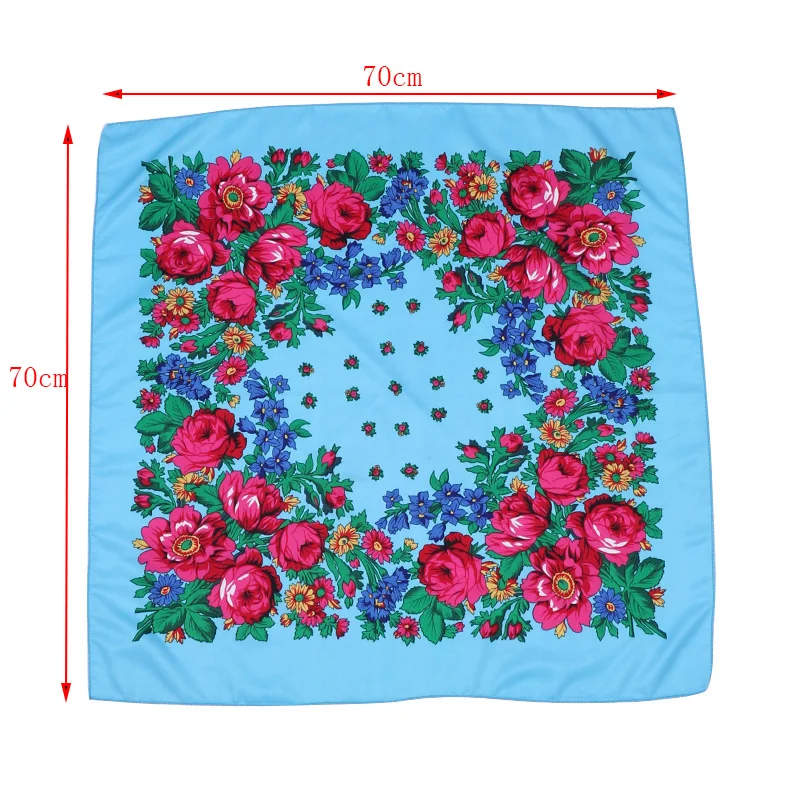 70*70 cm foulard pour femmes écharpe carrée coton imprimé bandana protection d'été hijab hiver chaud bandana babushka