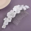 peigne à cheveux en argent pour femmes, fleur, cristal doré, pièce de cheveux de mariée, accessoires de cheveux de mariage faits à la main, bijoux