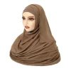 2 pièces ensemble modal hijab avec capuchon intérieur rayonne coton hijabs pour femmes plaine écharpe châles grande taille foulard islamique turban bandeau