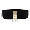 ceinture large élastique pour femme élégante ; ceinture corset à la mode avec boucle en métal pour robes
