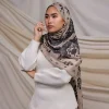 1 pièces aquarelle impression hijab femmes bohème doux islam ramadan musulman hijabs foulard femme châle enveloppement écharpe foulard