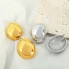 boucles d'oreilles ovales brillantes, simples et élégantes, haut de gamme européennes et américaines, mode exagérée