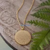 g5gc – collier musulman islamique, pendentif rond avec signe, médaillon allah, bijoux religieux, décoration pour hommes
