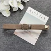 ceinture fine en cuir véritable pour femmes, avec décor de boucle argentée, à la mode et polyvalente pour les jeans en denim, conception sans poche