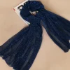 foulard hijab plissé à paillettes pour femmes musulmanes, longue écharpe châle froissée, froissée, brillant, couvre chef, mode islamique, 200x75cm
