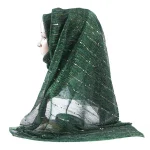 Hijab islamique de haute qualité, écharpe longue de luxe à paillettes et perles pour femmes musulmanes, châle enveloppant, 1 pièce