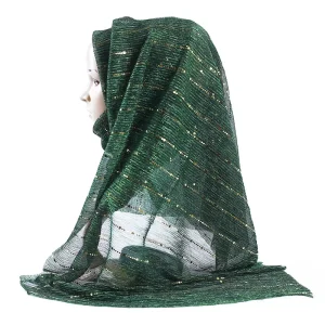 Hijab islamique de haute qualité, écharpe longue de luxe à paillettes et perles pour femmes musulmanes, châle enveloppant, 1 pièce