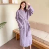 Coton fleur Jacquard chemise de nuit peignoir maison Robe de chambre vêtements de nuit pyjamas doux confortable épais absorbant Terry Robe de bain
