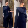 Robe de soirée à col rond personnalisée, perles d&rsquo;Arabie Saoudite, robes mi-longues, occasion sur mesure, A-ligne, fête de mariage
