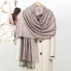 foulard pashmina de luxe pour femmes musulmanes, styles bohémien, châle enveloppant, paisley, fleurs jacquard, glands, hijab