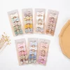 pinces à cheveux pour bébés filles, 5 pièces/ensemble, nœuds à carreaux imprimés froal, épingles à cheveux à carreaux vichy, couvre chef de sécurité coréen pour enfants
