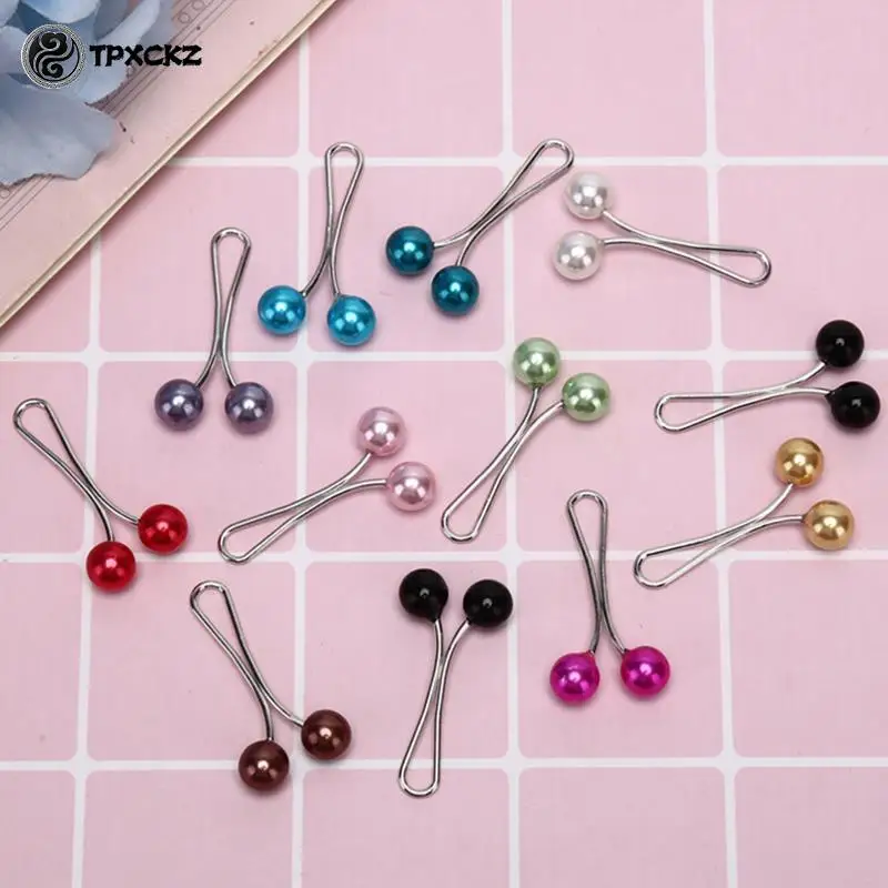 Épingles à perles multicolores pour écharpes de sauna, clips pour hijab, accessoires pour châle, ensemble de 12 pièces