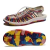 sandales tissées colorées d'été, chaussures de plage à tête pour couple, chaussures de voyage pour femmes, respirantes, version améliorée, nouvelle collection