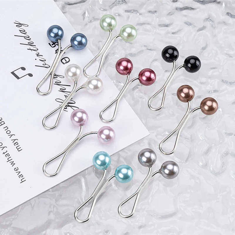 Épingle d'écharpe Hijab en perles colorées à la mode, couvre-tête pour femmes musulmanes, Clips de broche en forme de U, accessoires de support d'écharpe antidérapants