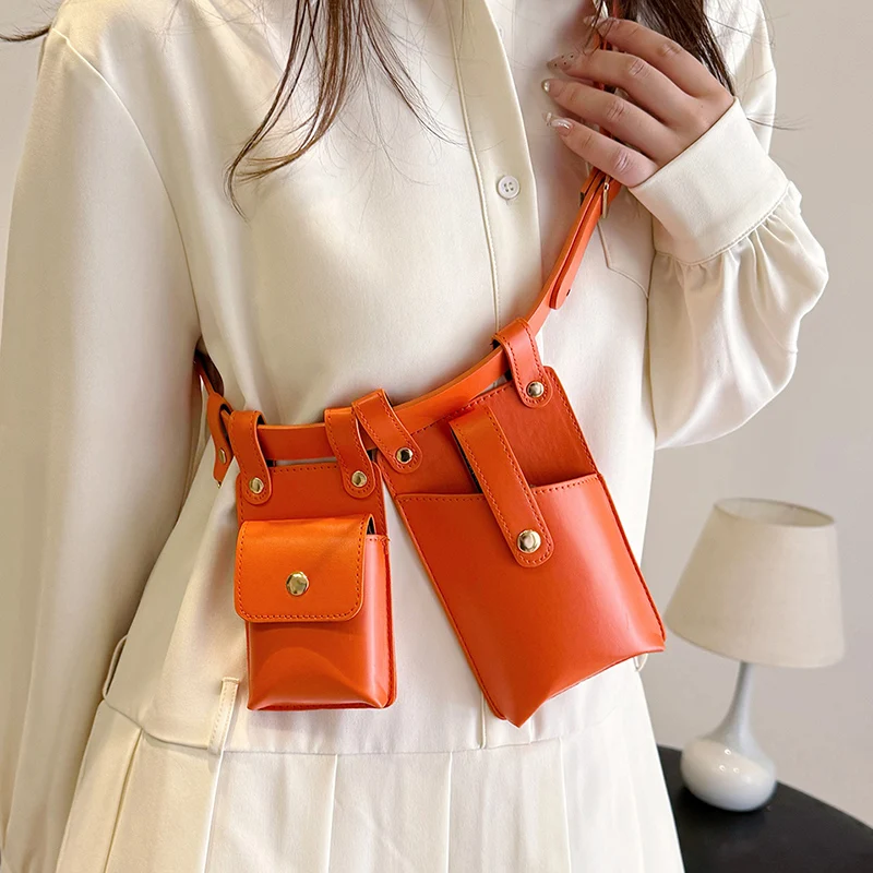 Sac de taille de styliste pour femmes, sac de ceinture d'été, sac de téléphone tendance couleur bonbon, sacs à bandoulière de poitrine en cuir, sac banane pour dames, 2024