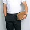 pochette vintage de luxe en cuir crazy horse, trousse de toilette, sac de rangement pour hommes, sac de maquillage, pochette à main en cuir pour femmes, sac de lavage