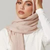 foulard hijab froissé en coton pour femme musulmane, châle de sauna doux et observateur