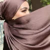hijab en crêpe de soie longue et tendance, hijab froissé en satin pour femmes musulmanes, foulard islamique, offre spéciale
