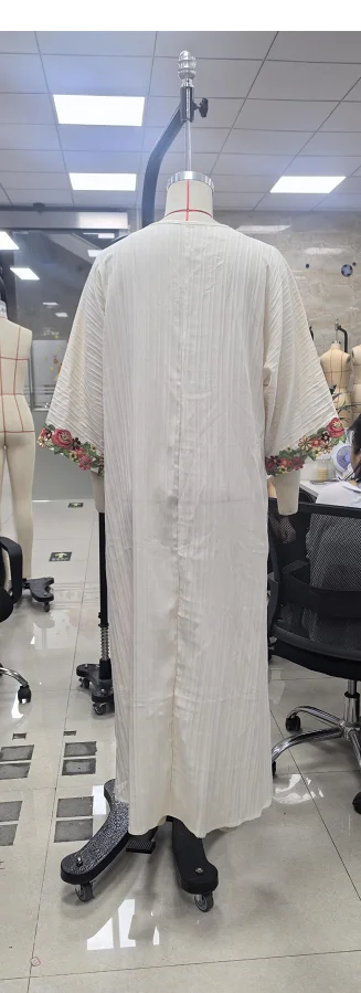 femmes plissées ramadan abaya élégant dentelle broderie florale col en v robes de prière islamique robes arabes robe