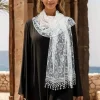 polyvalent rétro dentelle glands écharpe longue rose broderie femme wrap châles couleur unie foulard voiles pour les femmes