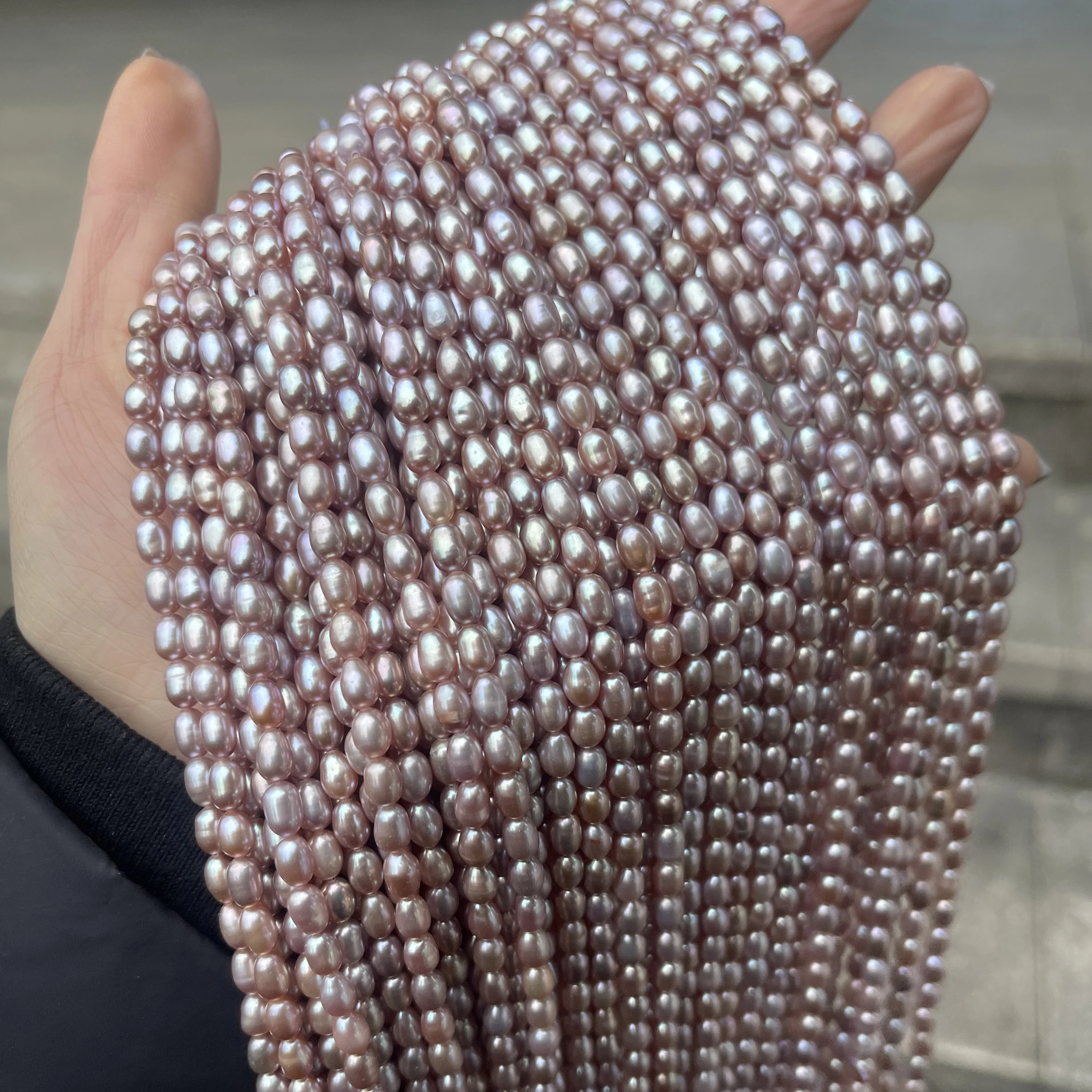 Perle d'eau douce 100% naturelle en forme de riz AAA, haute qualité, blanc, violet, rose, bijoux, bricolage, collier, boucles d'oreilles, accessoires