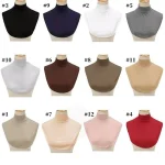 Faux col roulé pour femmes, Extensions Hijab islamique du Ramadan, couleur unie, couverture de faux cou, demi-haut détachable, chauffe-cou