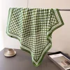luxe femmes soie hijab écharpe bandana enveloppement blanc vert grille concepteur carré foulards foulard châle foulard bandeau de cheveux foulard