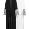 Robe Chador brodée Abaya pour femmes, vêtements musulmans, bord amovible, couvrant tout le corps, robe de prière du Ramadan, islam traditionnel