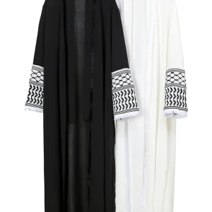 Robe Chador brodée Abaya pour femmes, vêtements musulmans, bord amovible, couvrant tout le corps, robe de prière du Ramadan, islam traditionnel