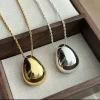 collier avec pendentif en forme de larme en métal lisse pour femmes, bijoux modernes, design simple et délicat, cadeau de fête, livraison directe