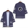 kimono graphique bagua traditionnel chinois, mode extérieure, cardigan de plage rétro classique, tendance taoïste haori, style japonais