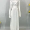 abaya robe maxi luxueuse en satin pour femme musulmane, caftan marocain, vêtement islamique modeste, ramadan, dubaï