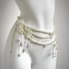 chaînes de taille en perles rétro pour femmes, élégantes, multicouches, ceinture à pampilles, bijoux, accessoires pour vêtements, décorations de taille polyvalentes