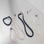 Bracelet de perles irrégulières en cristal Transparent brillant pour femmes, chaîne en verre rose multicolore coréenne sur la main, bijoux cadeaux pour filles