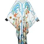 InjKaftan-Robe longue à imprimé géométrique, col en v, style boho, tenue de plage, pour fête, club, été
