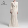 Robe de soirée élégante en crêpe à manches longues pour femmes, drapée à revers perlé, robe Maxi formelle, dubaï Abaya, robe d’invitées de mariage personnalisée Robe de soirée élégante en crêpe à manches longues pour femmes, drapée à revers perlé, robe Maxi formelle, dubaï Abaya, robe d’invitées de mariage personnalisée