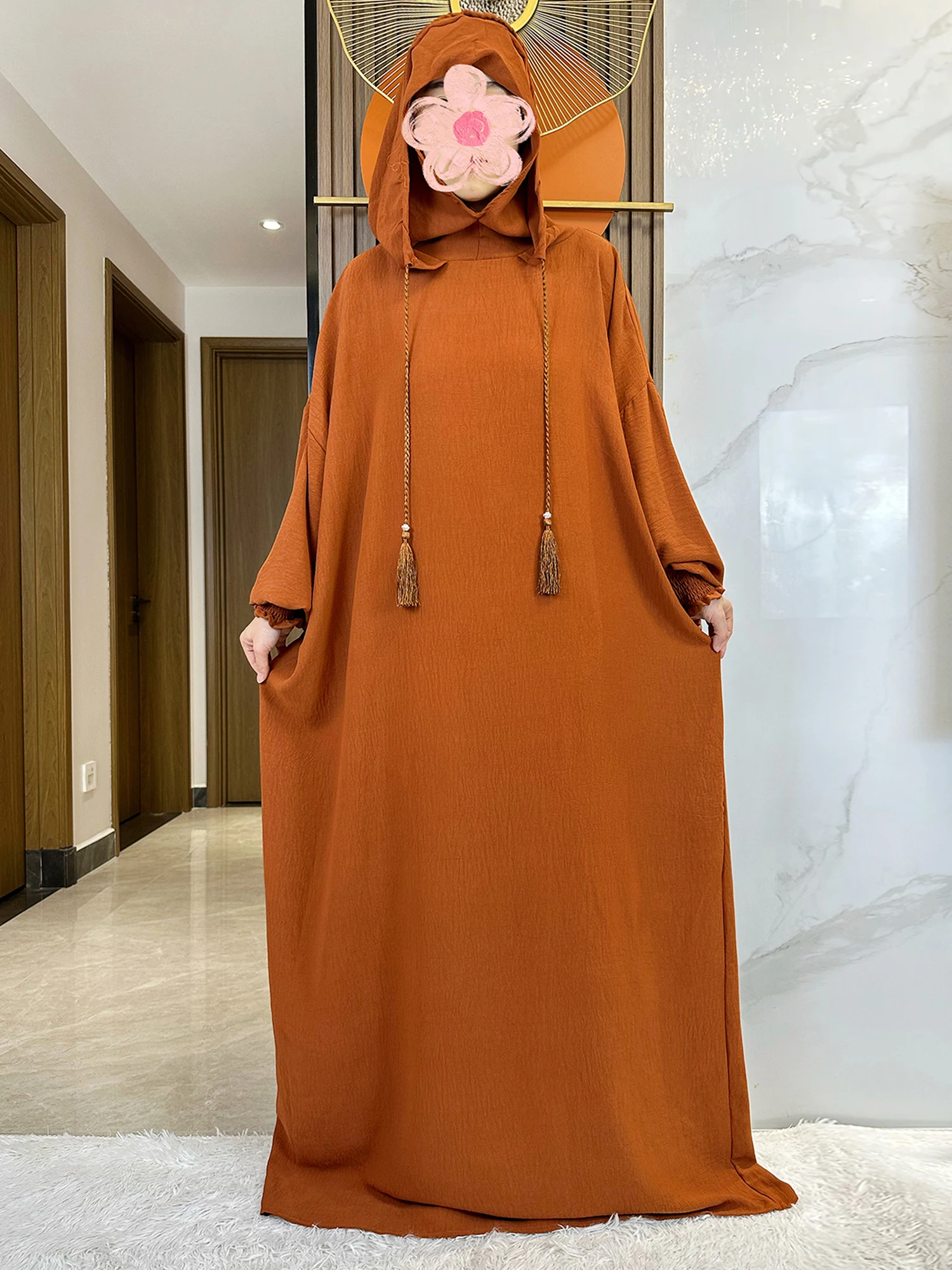 Abaya musulman solide coton pull deux chapeaux femmes Eid à capuche longue Robe Maxi turquie caftan Robe arabe islamique Hijab dubaï vêtements Abaya musulman solide coton pull deux chapeaux femmes Eid à capuche longue Robe Maxi turquie caftan Robe arabe islamique Hijab dubaï vêtements