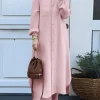 zanzea automne ensembles musulmans turquie dubaï abaya femmes à manches longues chemise ensemble pantalons décontractés costumes abayas pour les femmes tenues islamiques