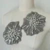 appliques de perles en forme de taille moyenne, broderie de perles faite à la main, patchs délicats à la mode pour spectacle sur scène
