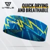 wrels sport bandeau évacuant l'humidité entraînement bandeaux pour la course yoga séchage rapide élastique mode fitness sueur bandeau