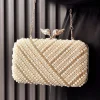 pochette en perles pour femmes, sac à bandoulière brillant pour soirée, pochettes élégantes à rayures en cristal