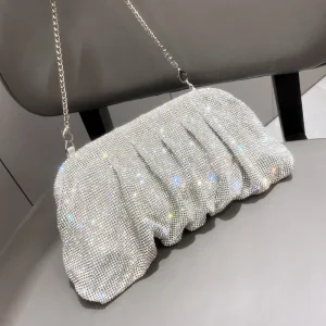 Pochettes de soirée faites à la main avec strass brillants, nouveaux sacs à main pliables de luxe de styliste pour fête de mariage, haute qualité
