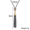 Élégant femme mode pendentif collier gland longue hiver pull chaîne collier femmes géométrique torsadé colliers bijoux cadeau