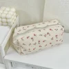 trousse à crayons florale chic pour étudiantes, sac à crayons esthétique à fleurs, sac de rangement de papeterie de grande capacité, fournitures scolaires