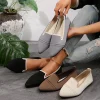 chaussures plates femmes été nouvelle mode tricoté respirant chaussures simples décontracté confortable pointu plat chaussures pour femmes grande taille